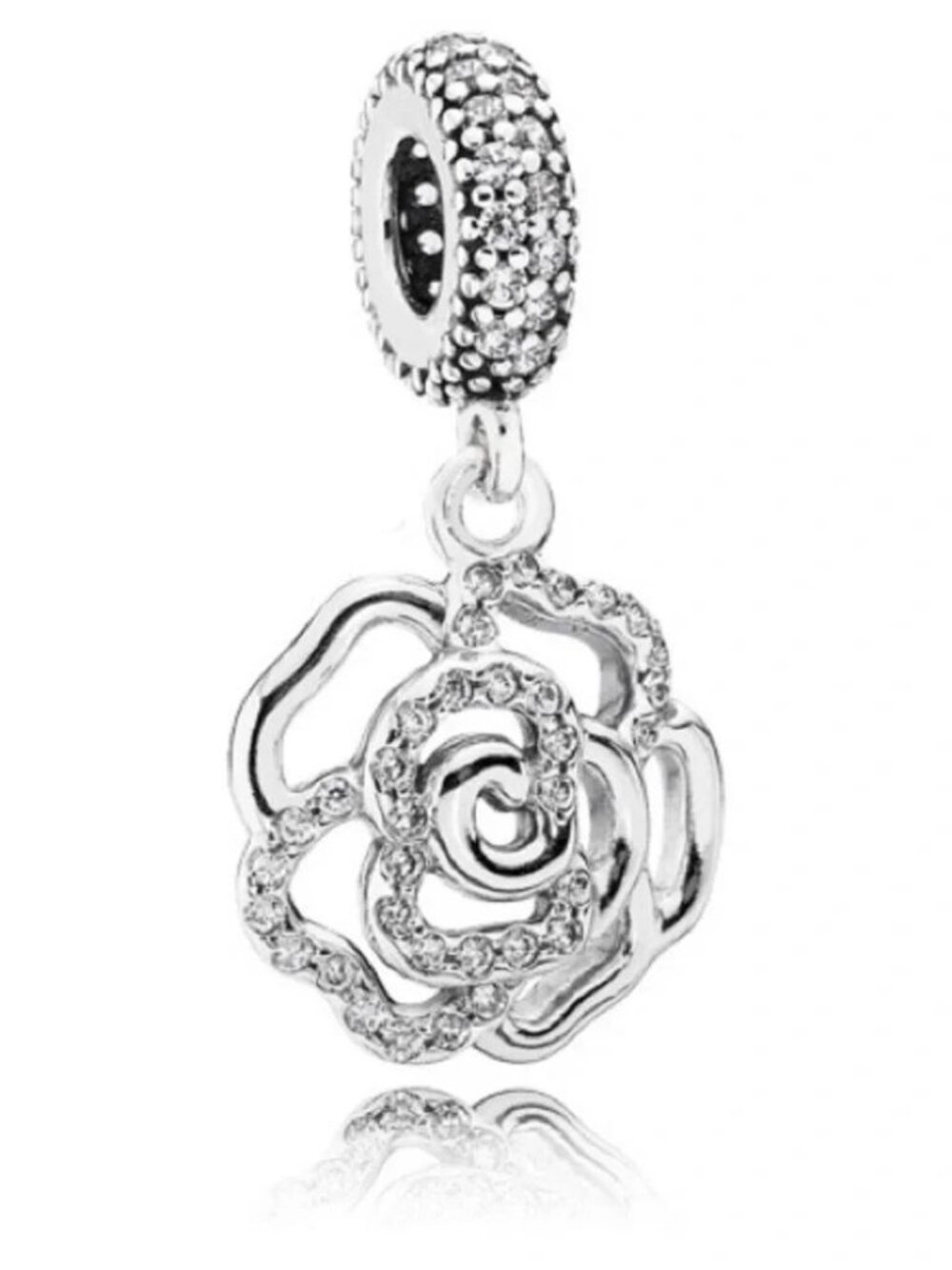 NWOT Pandora Shimmering Rose Dangle Charm ONLY 1